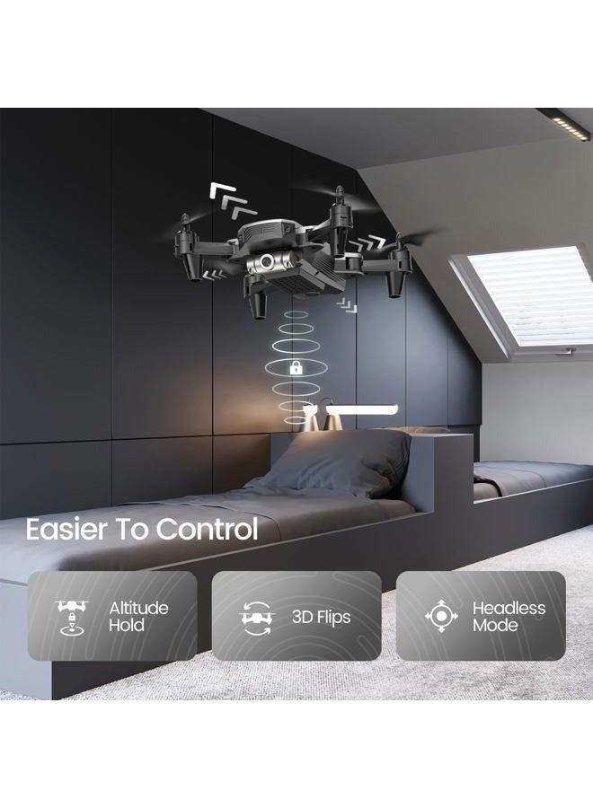 DEERC D20 Mini Drone for Kids – 720P HD FPV Camera, Remote Control, Altitude Hold, Headless Mode, One-Key Start, Speed Adjustment, 3D Flips, 2 Batteries – Fun Silver Toy for Boys & Girls - Image 4